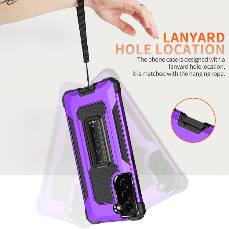 For Samsung Galaxy S21+ 5G 10 PCS Knight Jazz PC+TPU Shockproof Protective Case with Foldable Holder