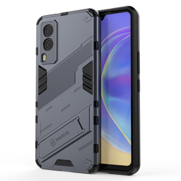 For vivo V21e 5G Punk Armor 2 in 1 PC + TPU Shockproof Case with Invisible Holder