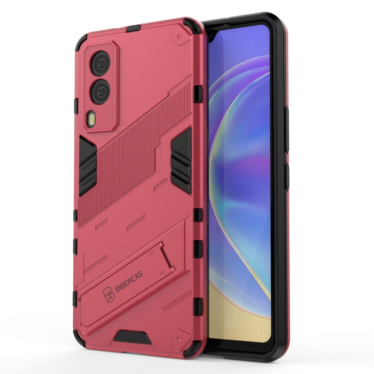 For vivo V21e 5G Punk Armor 2 in 1 PC + TPU Shockproof Case with Invisible Holder
