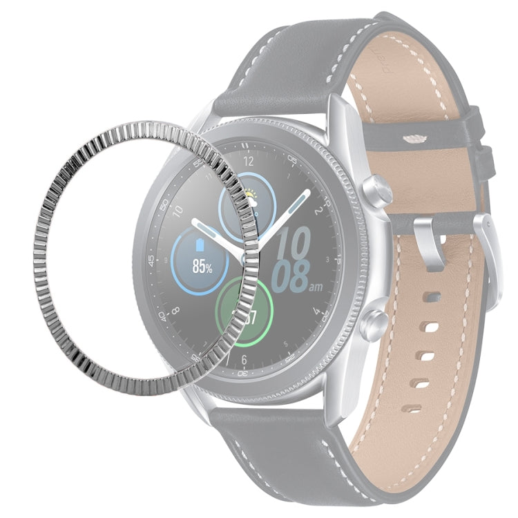 For Samsung Galaxy Watch 3 45mm Smart Watch Wave Texture Bezel Ring