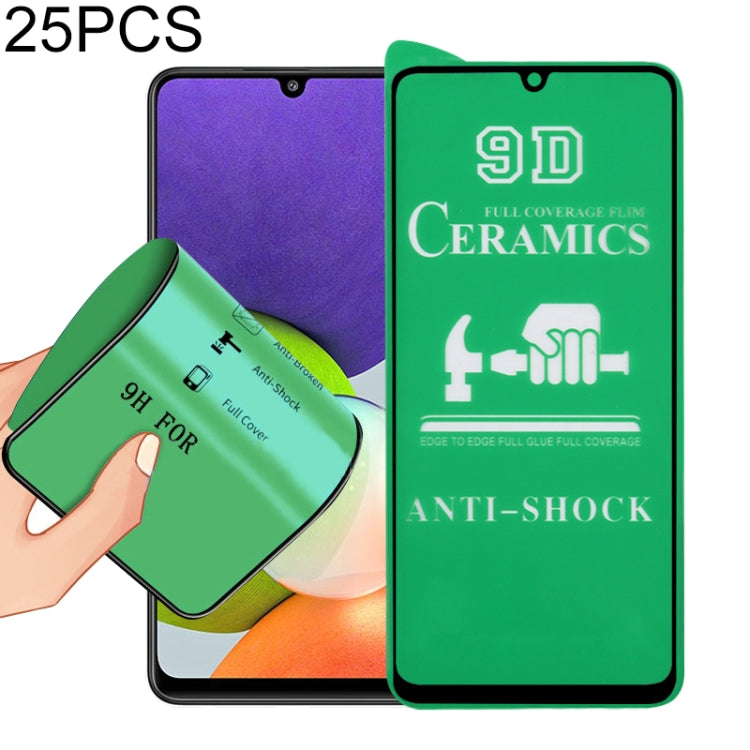 For Samsung Galaxy A22 4G 25 PCS 9D Full Screen Full Glue Ceramic Film
