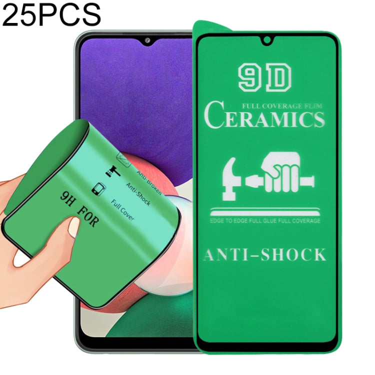 For Samsung Galaxy A22 5G 25 PCS 9D Full Screen Full Glue Ceramic Film