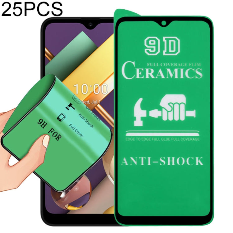 For LG K22 25 PCS 9D Full Screen Full Glue Ceramic Film