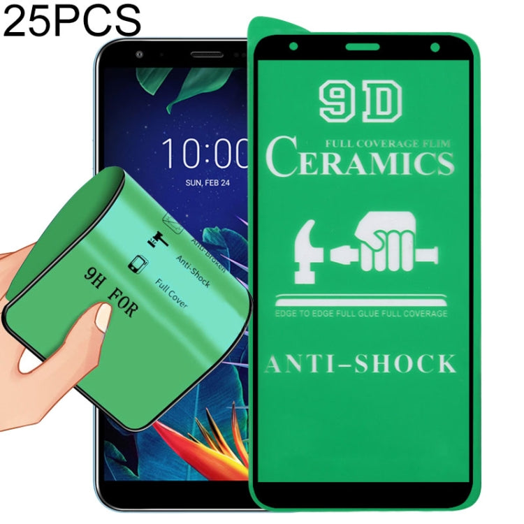 For LG K40 25 PCS 9D Full Screen Full Glue Ceramic Film