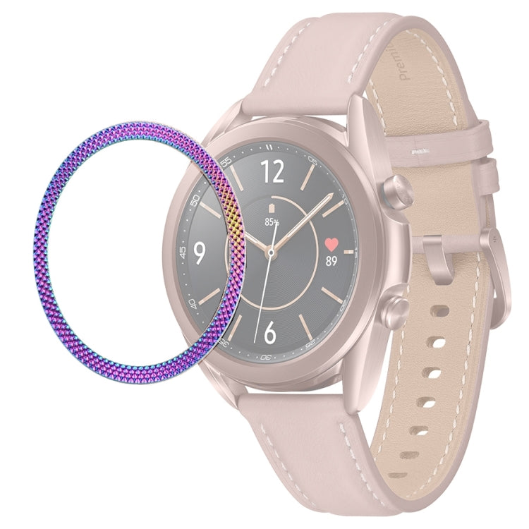 For Samsung Galaxy Watch 3 41mm Smart Watch Rhombus Texture Bezel Ring