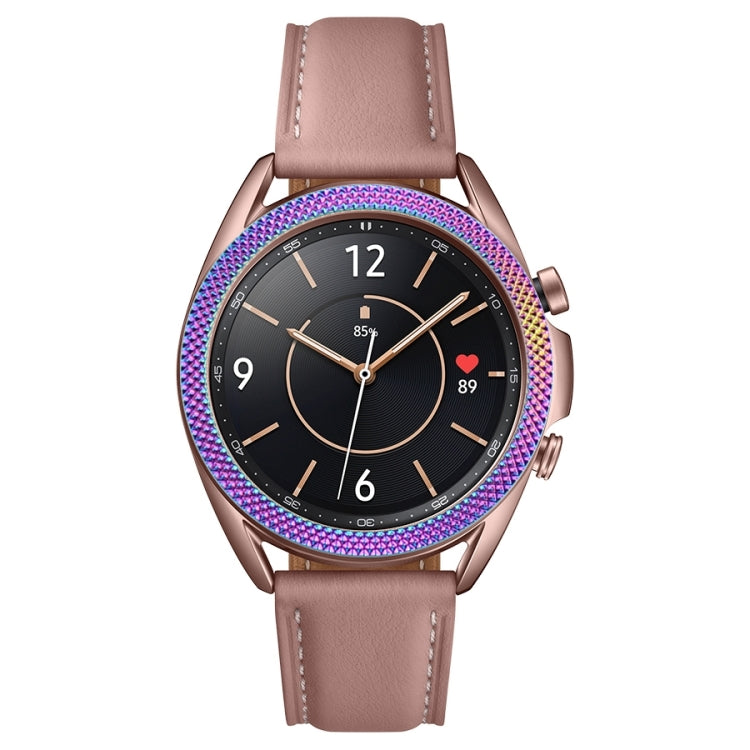 For Samsung Galaxy Watch 3 41mm Smart Watch Rhombus Texture Bezel Ring