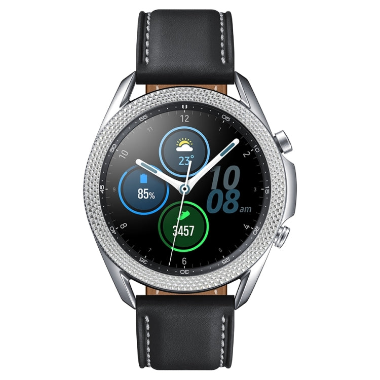 For Samsung Galaxy Watch 3 41mm Smart Watch Rhombus Texture Bezel Ring