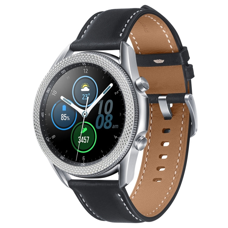 For Samsung Galaxy Watch 3 41mm Smart Watch Rhombus Texture Bezel Ring