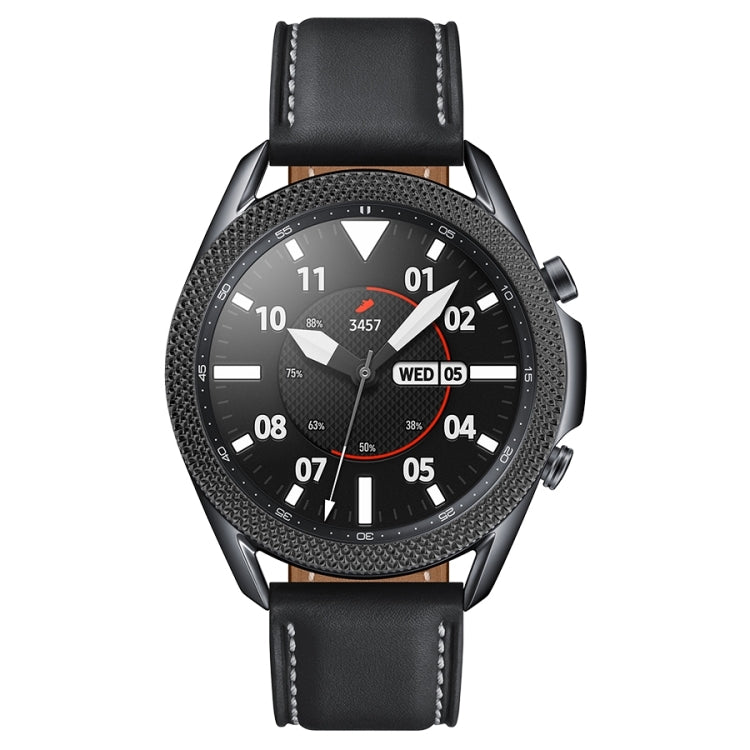 For Samsung Galaxy Watch 3 45mm Smart Watch Rhombus Texture Bezel Ring