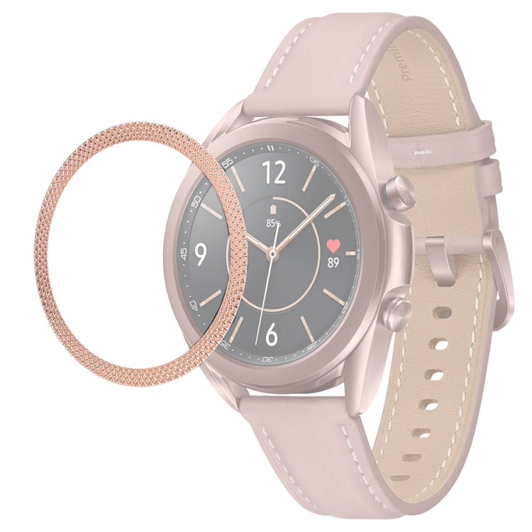 For Samsung Galaxy Watch 3 45mm Smart Watch Rhombus Texture Bezel Ring