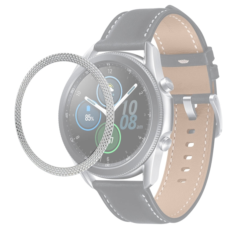 For Samsung Galaxy Watch 3 45mm Smart Watch Rhombus Texture Bezel Ring