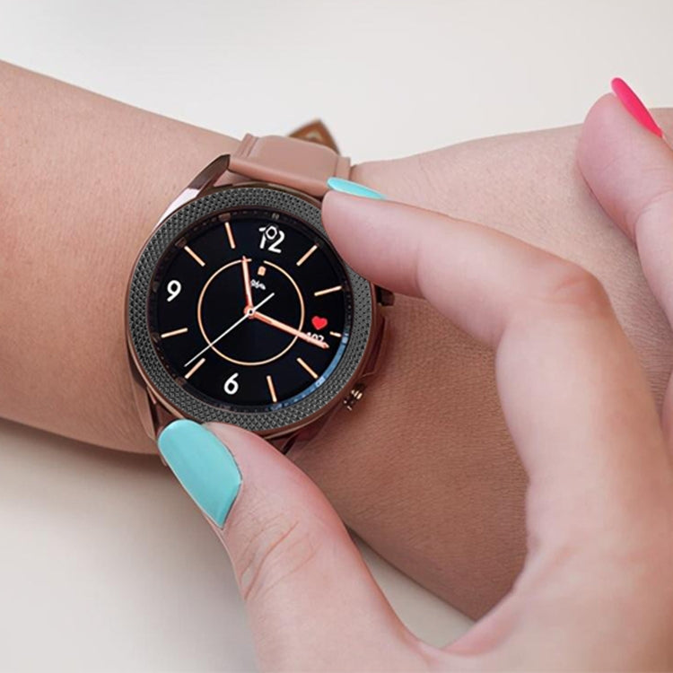 For Samsung Galaxy Watch 3 45mm Smart Watch Rhombus Texture Bezel Ring
