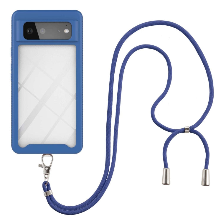 For Google Pixel 6 Starry Sky Solid Color Series Shockproof PC + TPU Protective Case with Neck Strap