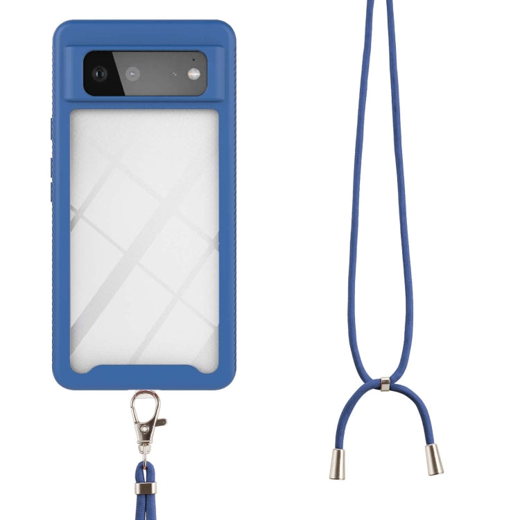 For Google Pixel 6 Starry Sky Solid Color Series Shockproof PC + TPU Protective Case with Neck Strap