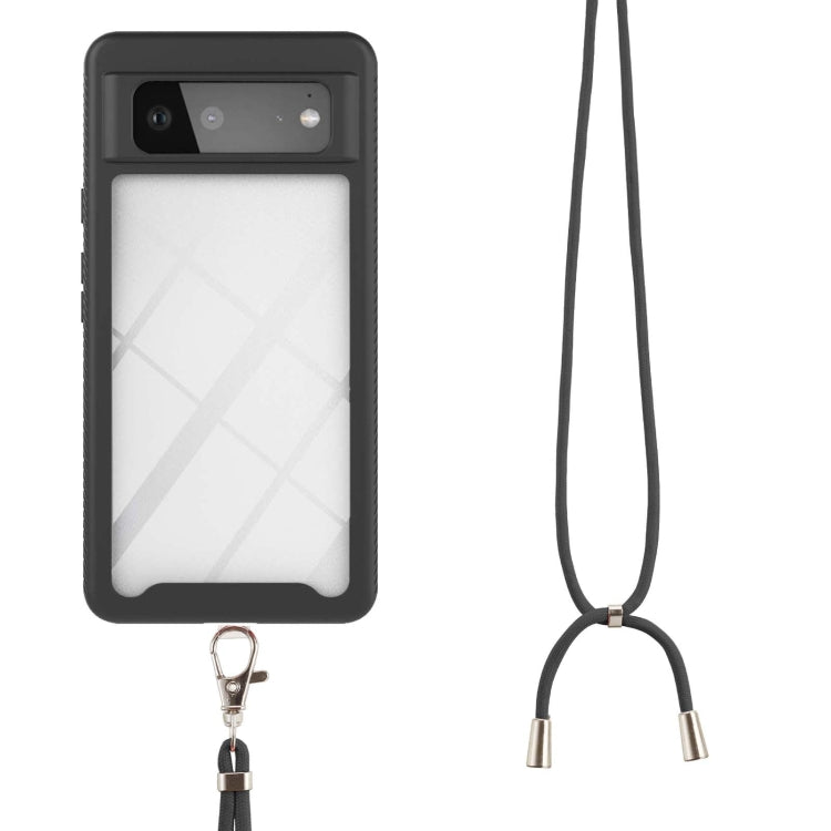 For Google Pixel 6 Starry Sky Solid Color Series Shockproof PC + TPU Protective Case with Neck Strap