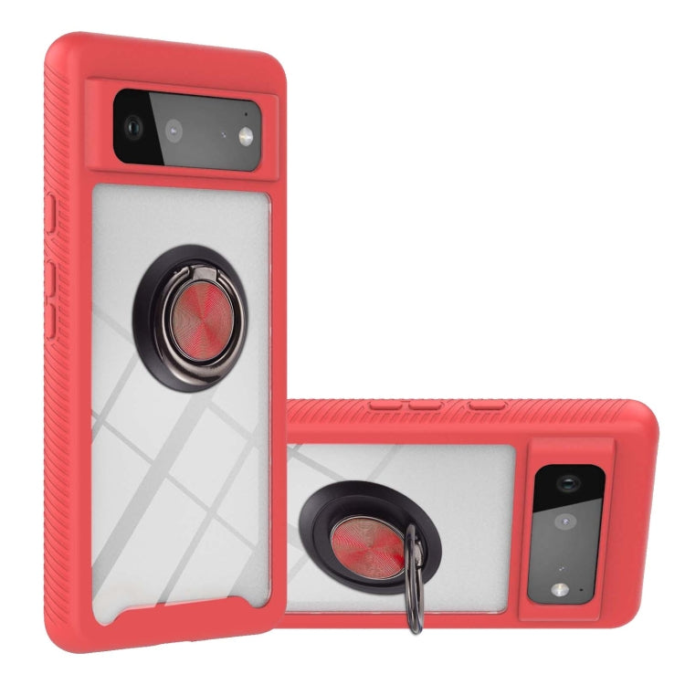 For Google Pixel 6 Starry Sky Solid Color Series Shockproof PC + TPU Protective Case with Ring Holder & Magnetic Function