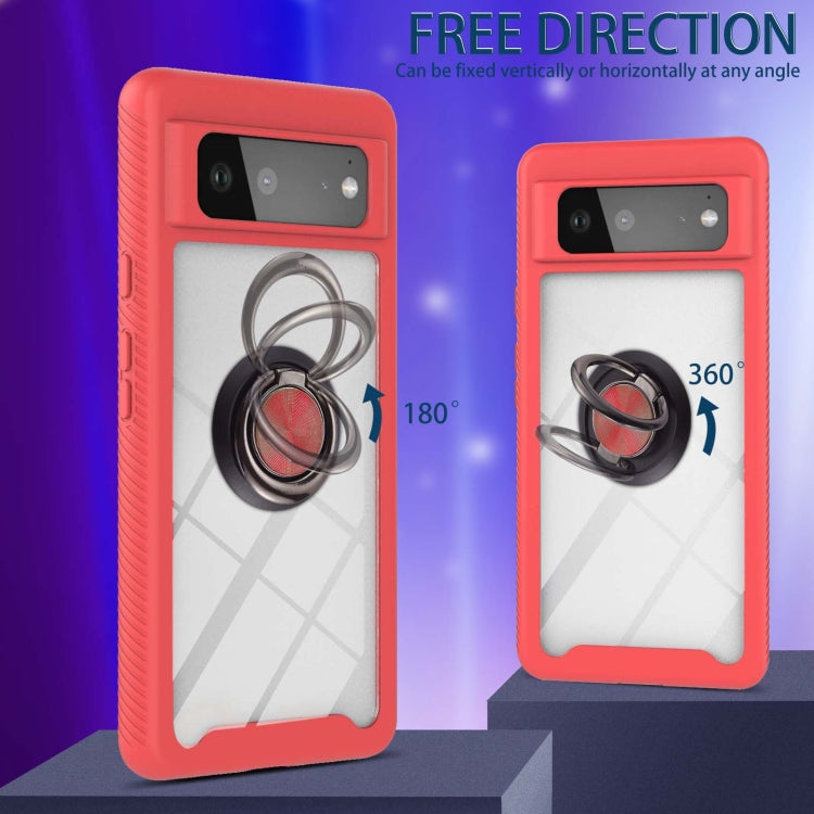 For Google Pixel 6 Starry Sky Solid Color Series Shockproof PC + TPU Protective Case with Ring Holder & Magnetic Function