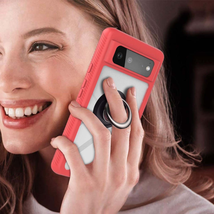 For Google Pixel 6 Starry Sky Solid Color Series Shockproof PC + TPU Protective Case with Ring Holder & Magnetic Function