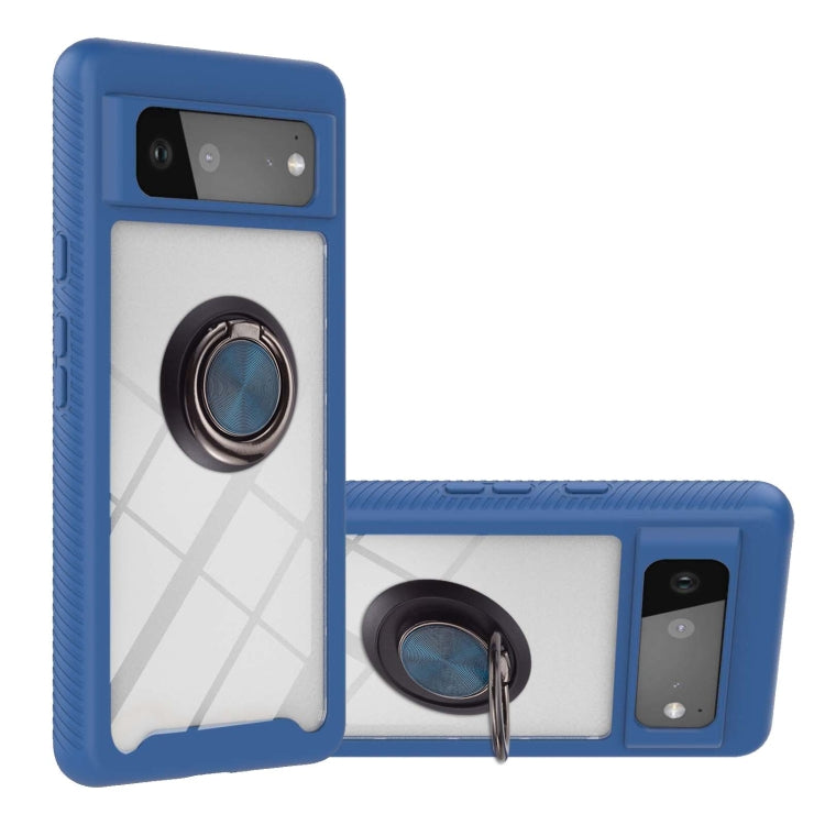 For Google Pixel 6 Starry Sky Solid Color Series Shockproof PC + TPU Protective Case with Ring Holder & Magnetic Function
