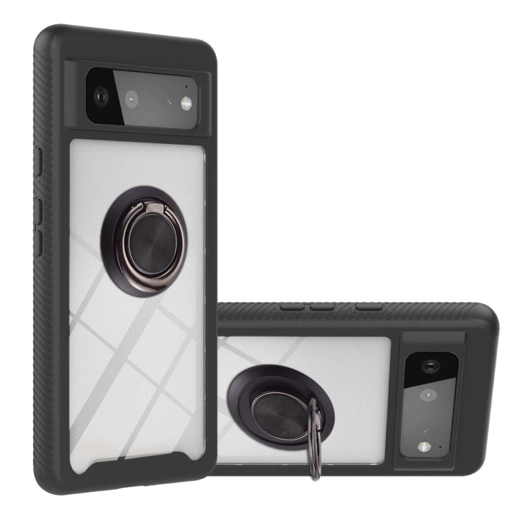 For Google Pixel 6 Starry Sky Solid Color Series Shockproof PC + TPU Protective Case with Ring Holder & Magnetic Function