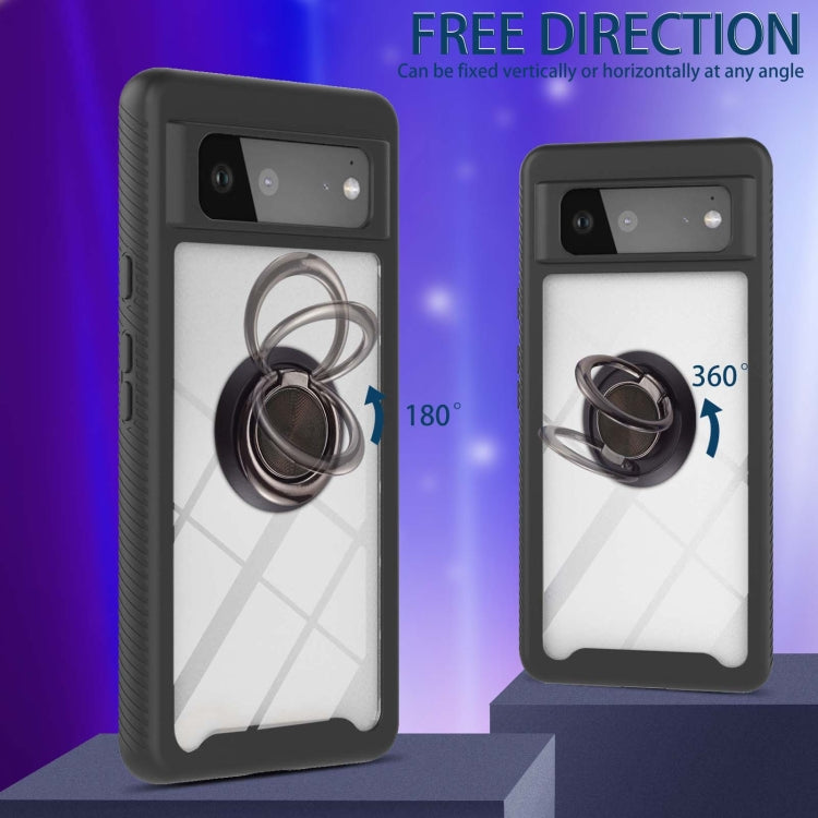 For Google Pixel 6 Starry Sky Solid Color Series Shockproof PC + TPU Protective Case with Ring Holder & Magnetic Function