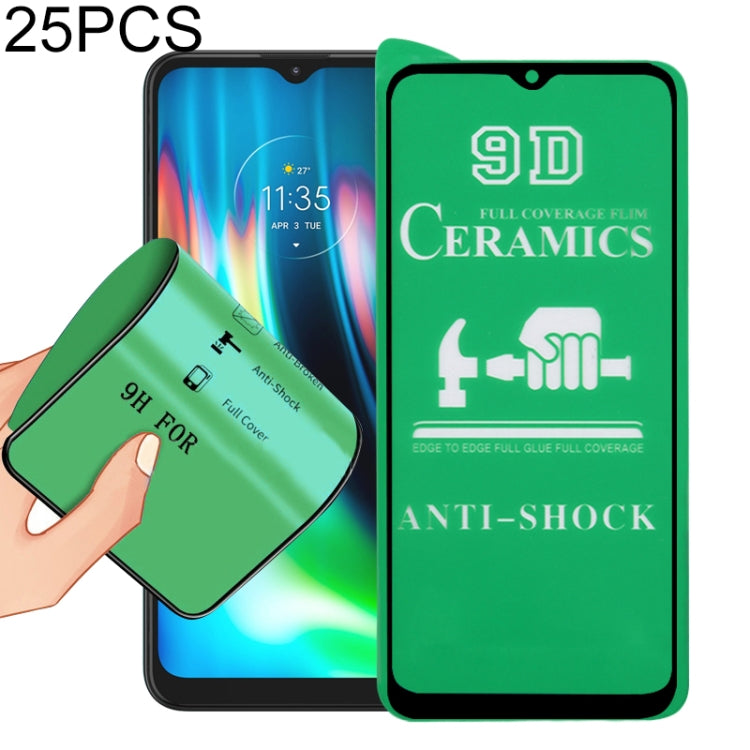 For Motorola Moto G9 Play 25 PCS 9D Full Screen Full Glue Ceramic Film