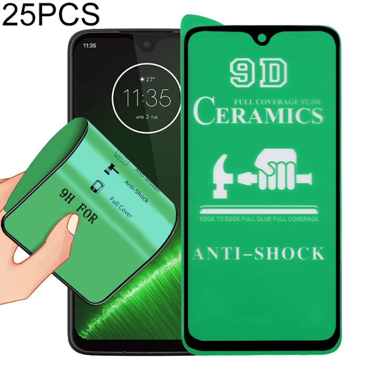 For Motorola Moto G7 Plus 25 PCS 9D Full Screen Full Glue Ceramic Film