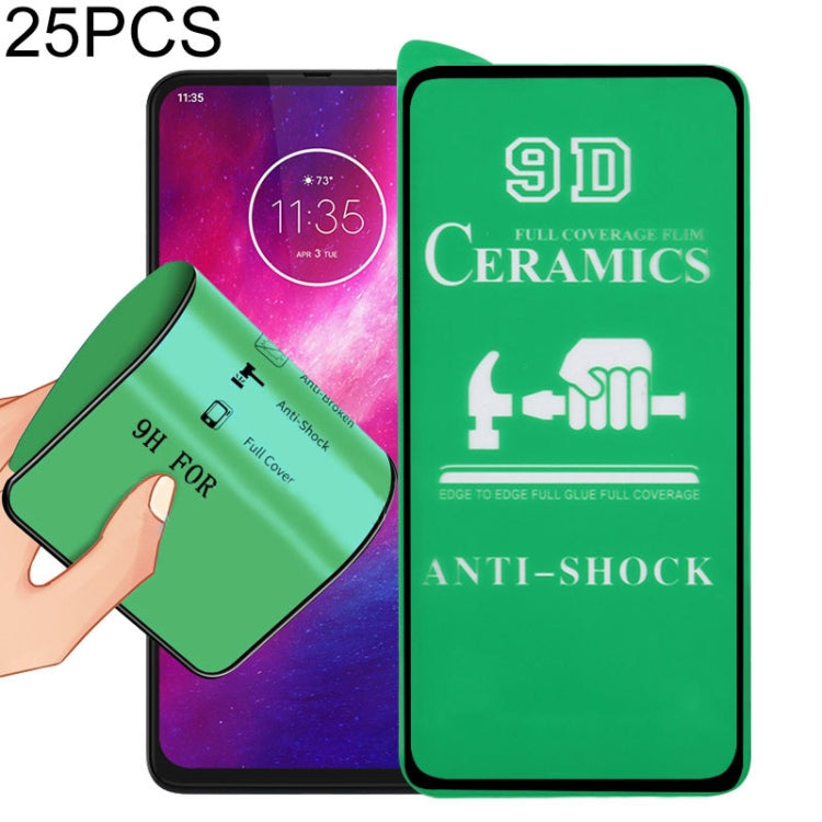 For Motorola One Hyper 25 PCS 9D Full Screen Full Glue Ceramic Film