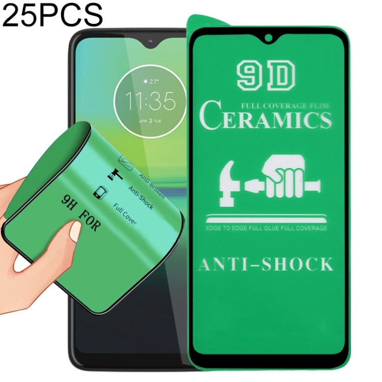 For Motorola Moto G8 Play 25 PCS 9D Full Screen Full Glue Ceramic Film