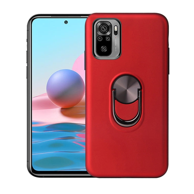 For Xiaomi Redmi Note 10 4G 360 Rotary Multifunctional Stent PC+TPU Case with Magnetic Invisible Holder