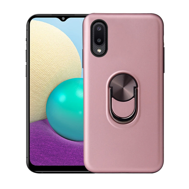For Samsung Galaxy A02 360 Rotary Multifunctional Stent PC+TPU Case with Magnetic Invisible Holder
