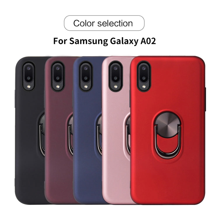 For Samsung Galaxy A02 360 Rotary Multifunctional Stent PC+TPU Case with Magnetic Invisible Holder