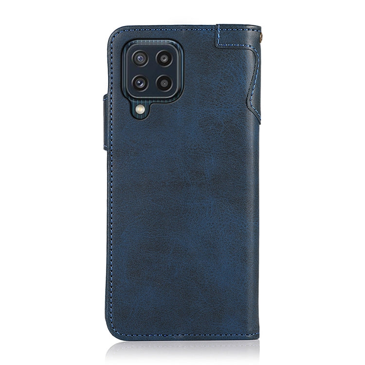 For Samsung Galaxy M32 KHAZNEH Dual-Splicing Cowhide Texture Horizontal Flip Leather Case with Holder & Card Slots & Wallet & Photo Frame & Lanyard