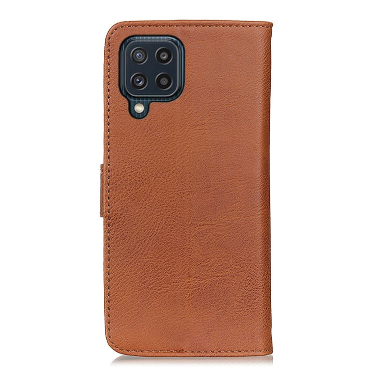 For Samsung Galaxy M32 KHAZNEH Cowhide Texture Horizontal Flip Leather Case with Holder & Card Slots & Wallet