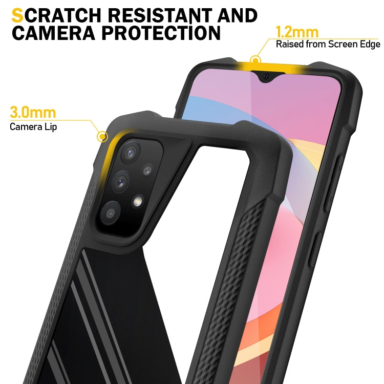 For Samsung Galaxy A32 4G Stainless Steel Metal PC Back Cover + TPU Heavy Duty Armor Shockproof Case
