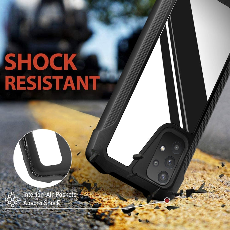 For Samsung Galaxy A32 4G Stainless Steel Metal PC Back Cover + TPU Heavy Duty Armor Shockproof Case
