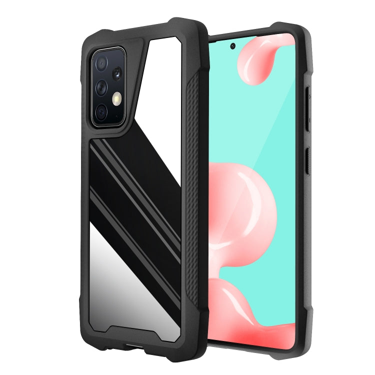 For Samsung Galaxy A52 5G / 4G Stainless Steel Metal PC Back Cover + TPU Heavy Duty Armor Shockproof Case