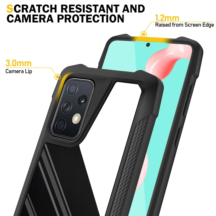 For Samsung Galaxy A52 5G / 4G Stainless Steel Metal PC Back Cover + TPU Heavy Duty Armor Shockproof Case
