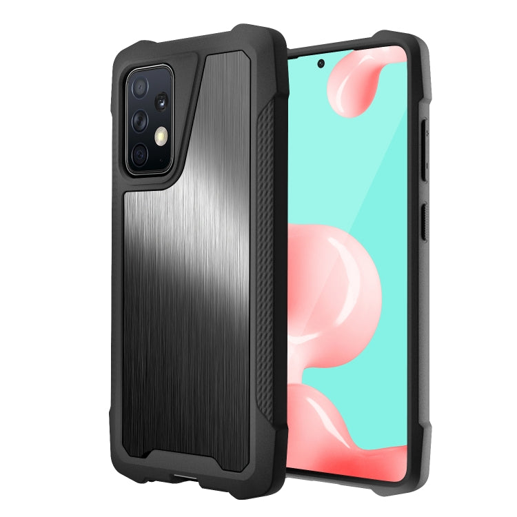 For Samsung Galaxy A52 5G / 4G Stainless Steel Metal PC Back Cover + TPU Heavy Duty Armor Shockproof Case