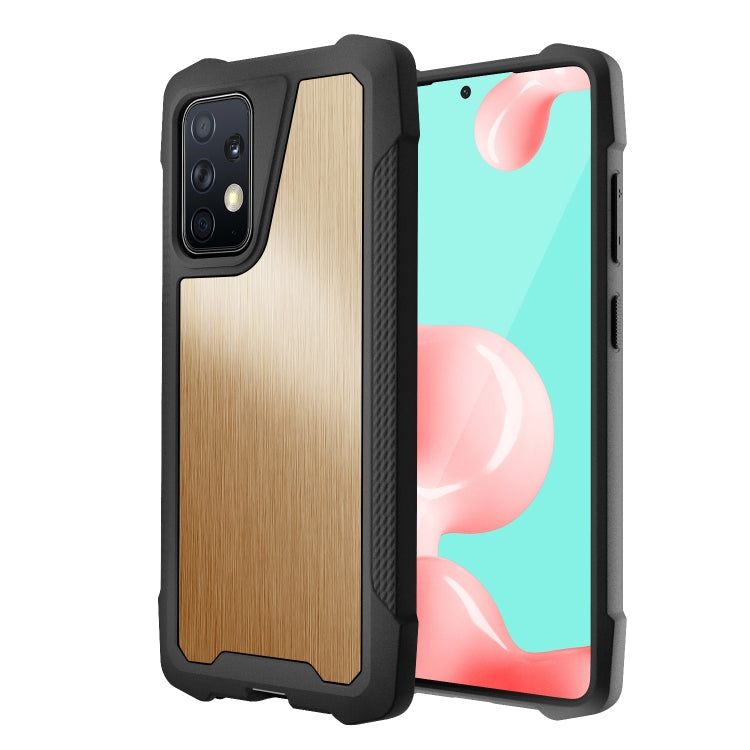 For Samsung Galaxy A52 5G / 4G Stainless Steel Metal PC Back Cover + TPU Heavy Duty Armor Shockproof Case
