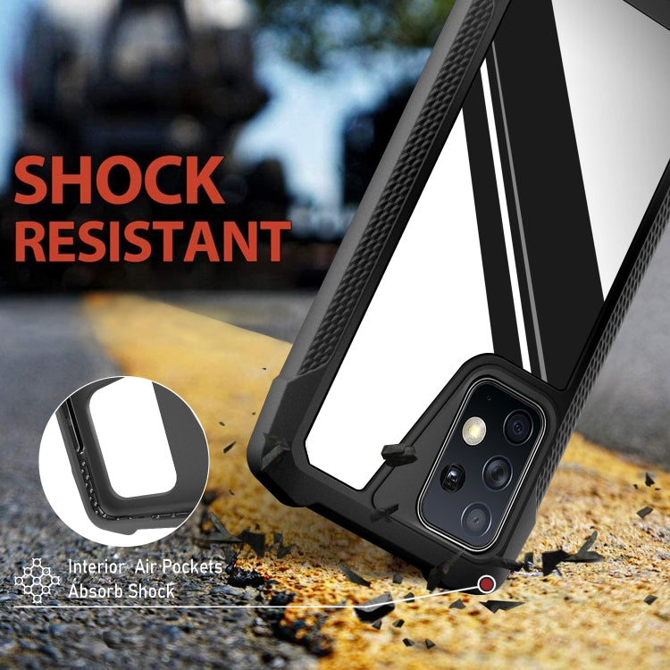 For Samsung Galaxy A52 5G / 4G Stainless Steel Metal PC Back Cover + TPU Heavy Duty Armor Shockproof Case