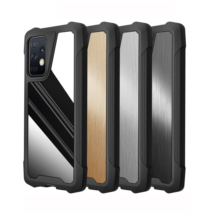 For Samsung Galaxy A52 5G / 4G Stainless Steel Metal PC Back Cover + TPU Heavy Duty Armor Shockproof Case
