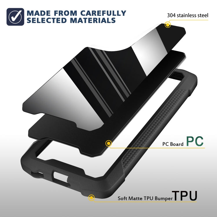 For Samsung Galaxy A52 5G / 4G Stainless Steel Metal PC Back Cover + TPU Heavy Duty Armor Shockproof Case