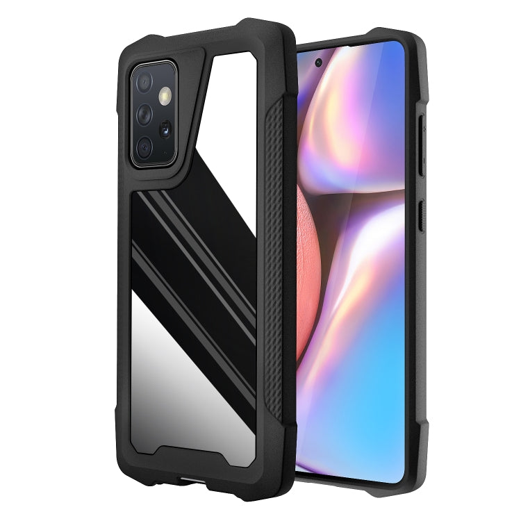 For Samsung Galaxy A72 5G / 4G Stainless Steel Metal PC Back Cover + TPU Heavy Duty Armor Shockproof Case