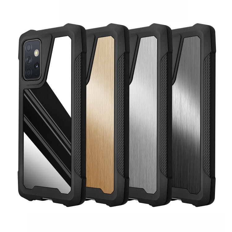For Samsung Galaxy A72 5G / 4G Stainless Steel Metal PC Back Cover + TPU Heavy Duty Armor Shockproof Case