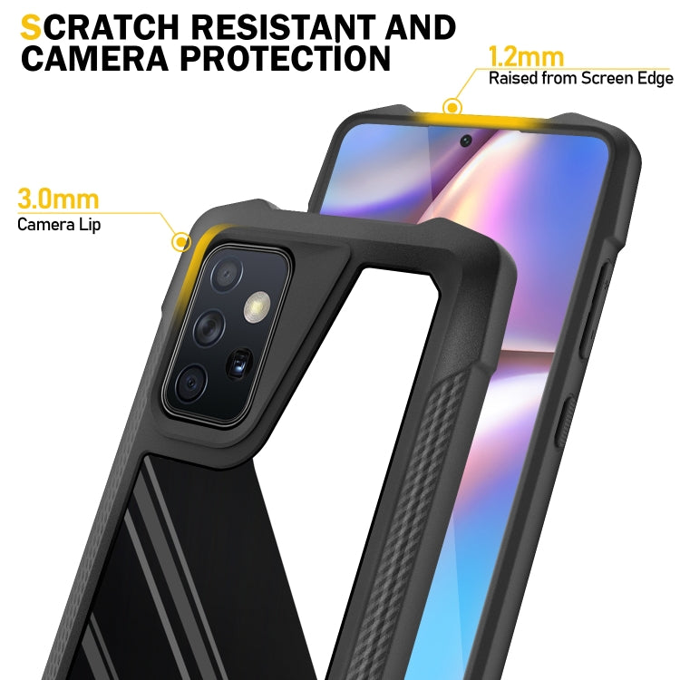 For Samsung Galaxy A72 5G / 4G Stainless Steel Metal PC Back Cover + TPU Heavy Duty Armor Shockproof Case
