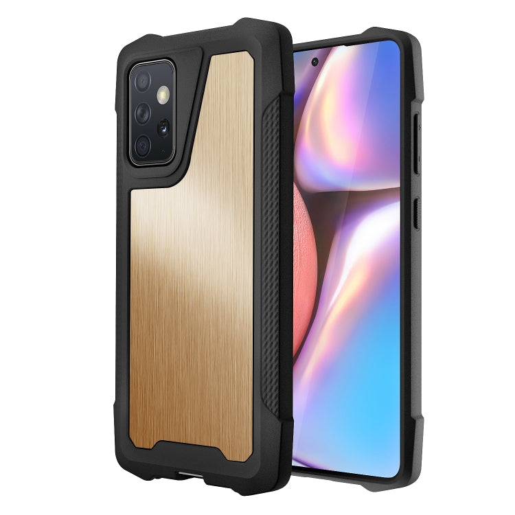 For Samsung Galaxy A72 5G / 4G Stainless Steel Metal PC Back Cover + TPU Heavy Duty Armor Shockproof Case