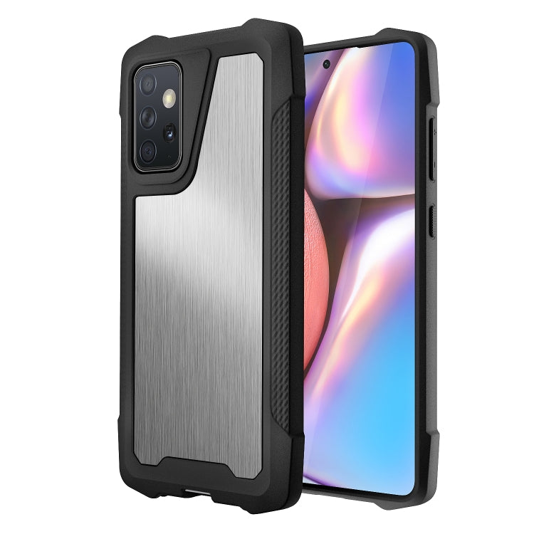For Samsung Galaxy A72 5G / 4G Stainless Steel Metal PC Back Cover + TPU Heavy Duty Armor Shockproof Case