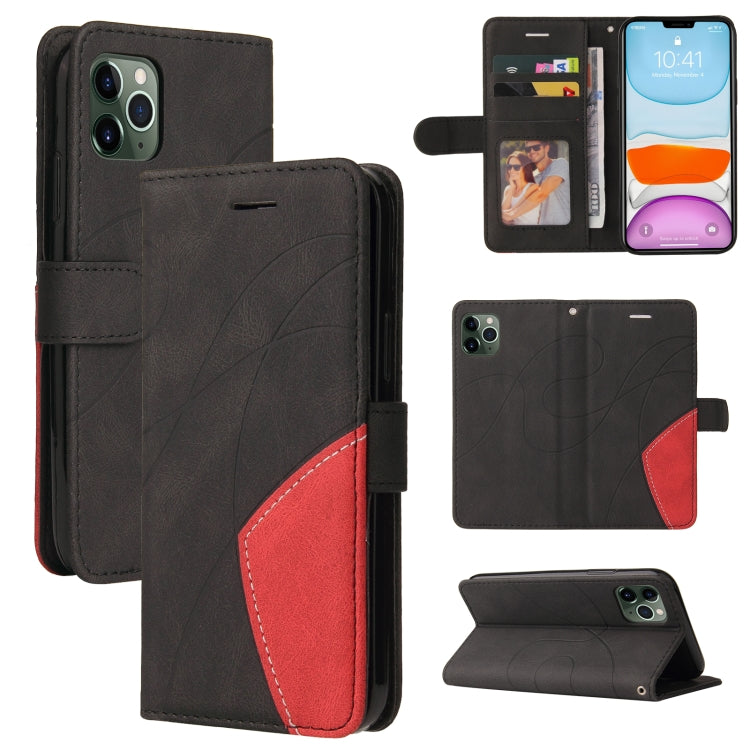 For iPhone 11 Pro Dual-color Splicing Horizontal Flip PU Leather Case with Holder & Card Slots & Wallet