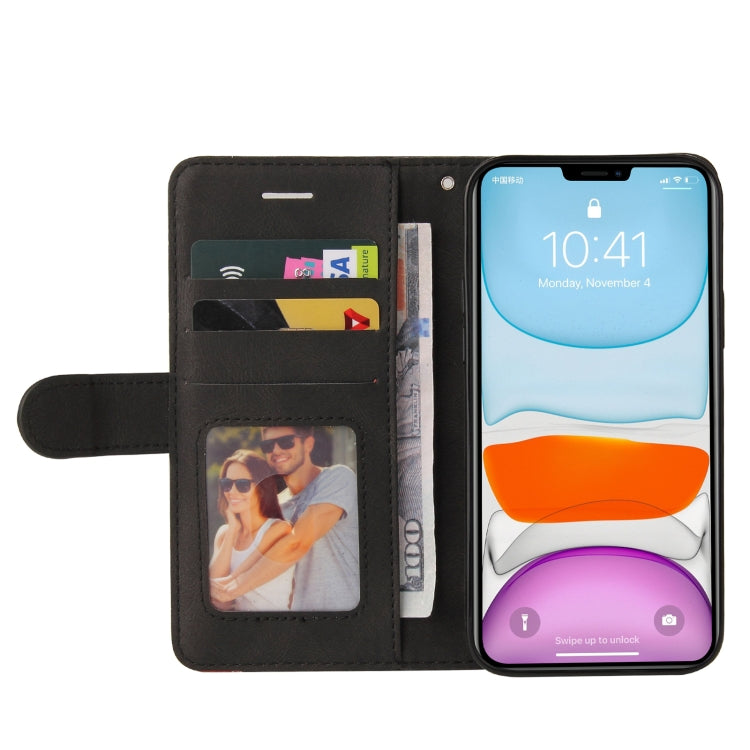 For iPhone 11 Pro Dual-color Splicing Horizontal Flip PU Leather Case with Holder & Card Slots & Wallet